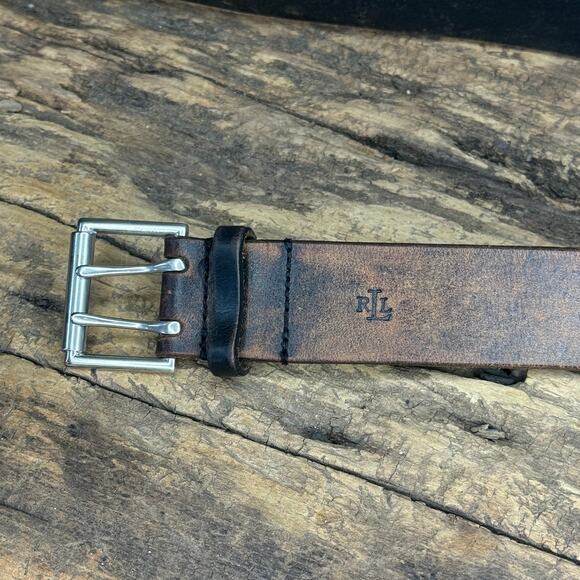 Lauren Ralph Lauren Burnished Brown Leather Belt Size S Vintage Argentina main image 9